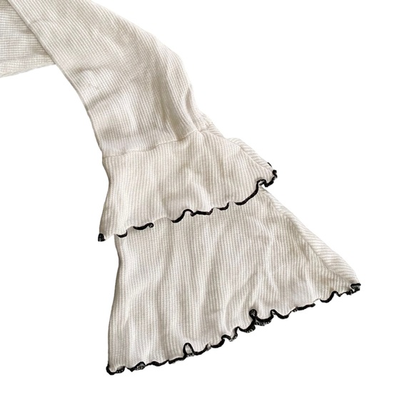 {Blue Blush} Bell Sleeve Crop Top - Picture 8 of 9